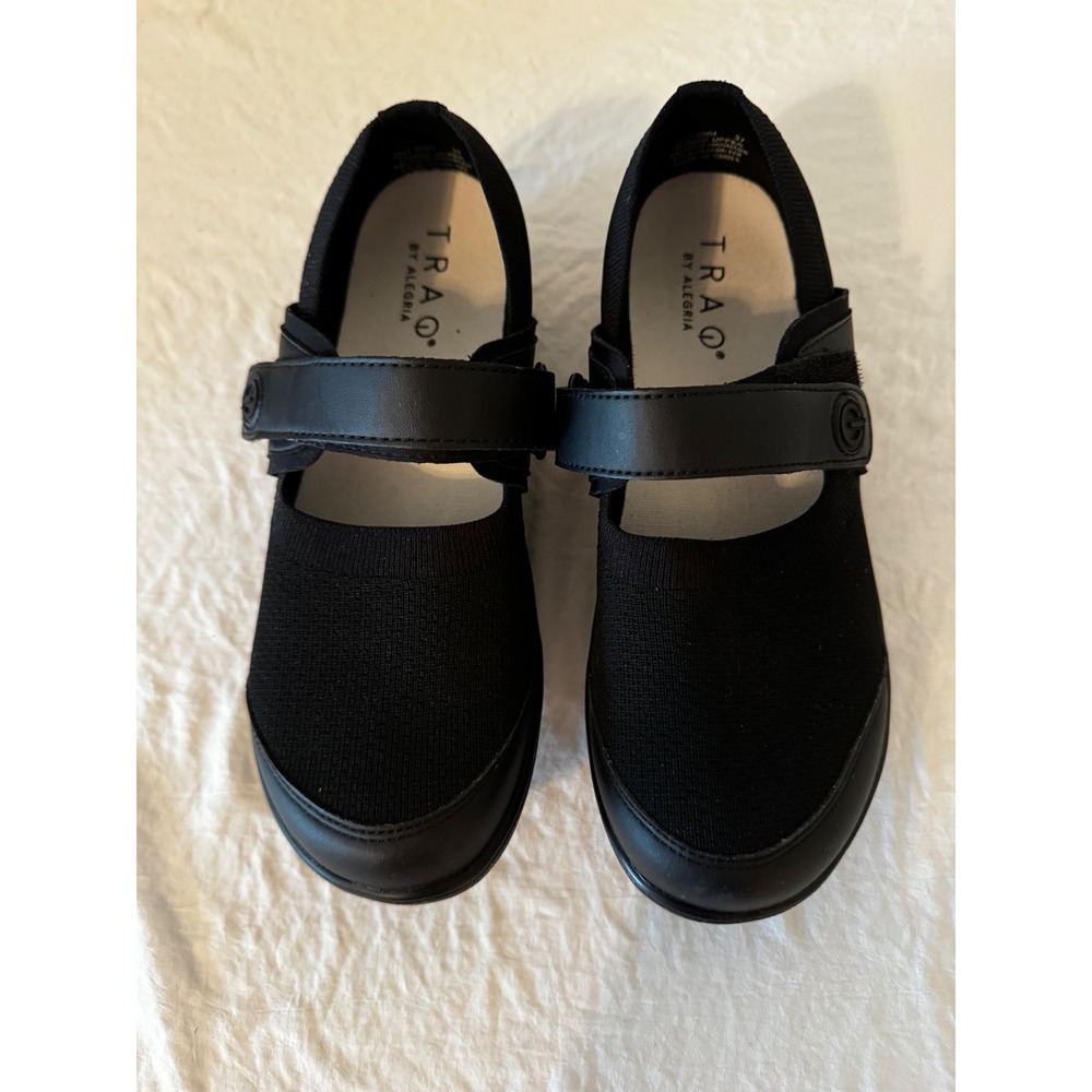 TRAQ by Alegria Qut-5004 Black Knit Mary Jane Smart Walking Shoes Womens 37